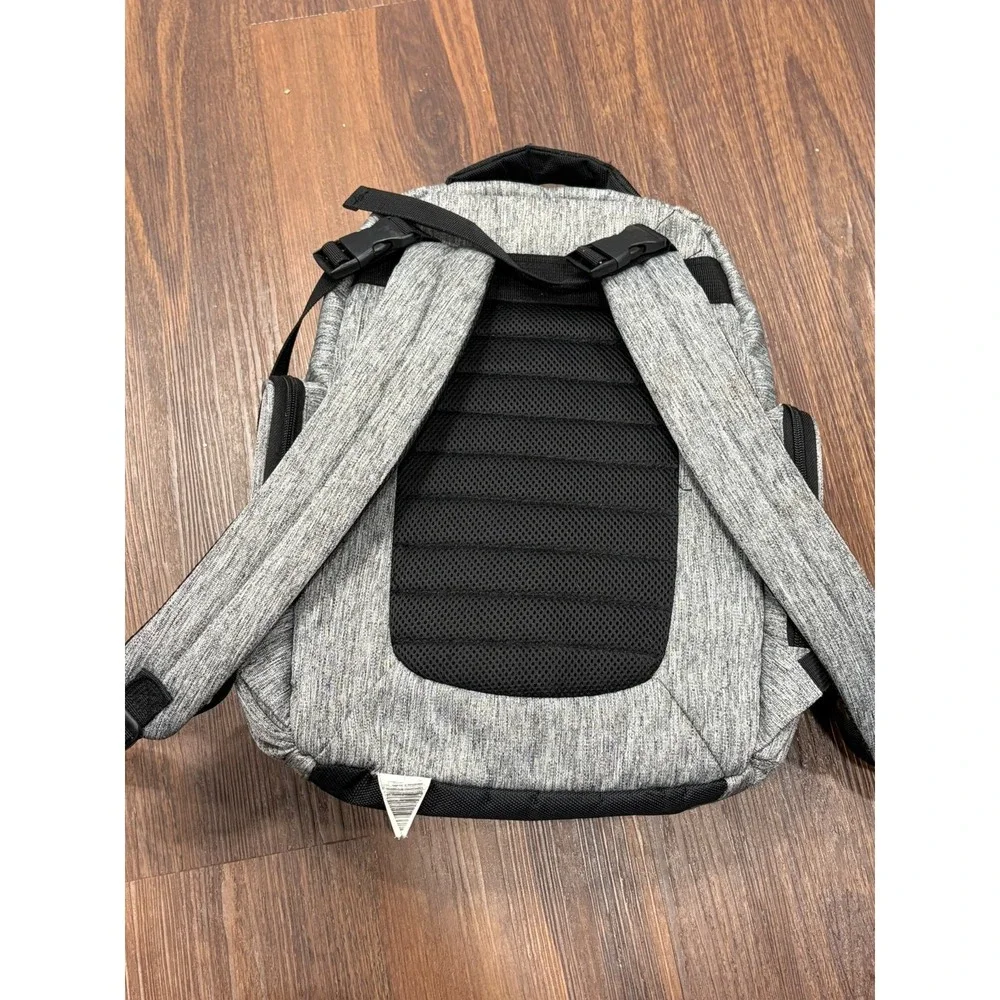 Eddie Bauer‎ Gray Rainier Back Pack Diaper-Bag Center Handle-Stroller Loops